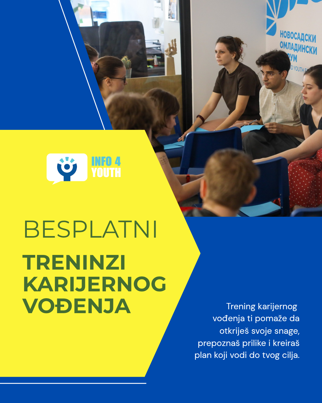 Besplatni treninzi karijernog vođenja za srednjoškolce u Novom Sadu Besplatni treninzi karijernog vođenja za srednjoškolce u Novom Sadu
